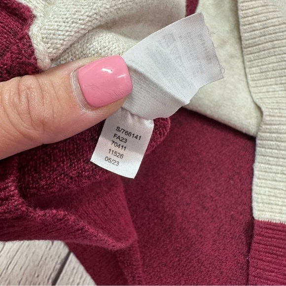 LOFT ann taylor color block boxy Cardigan Sweater sz XS cotton blend classic - Picture 8 of 8